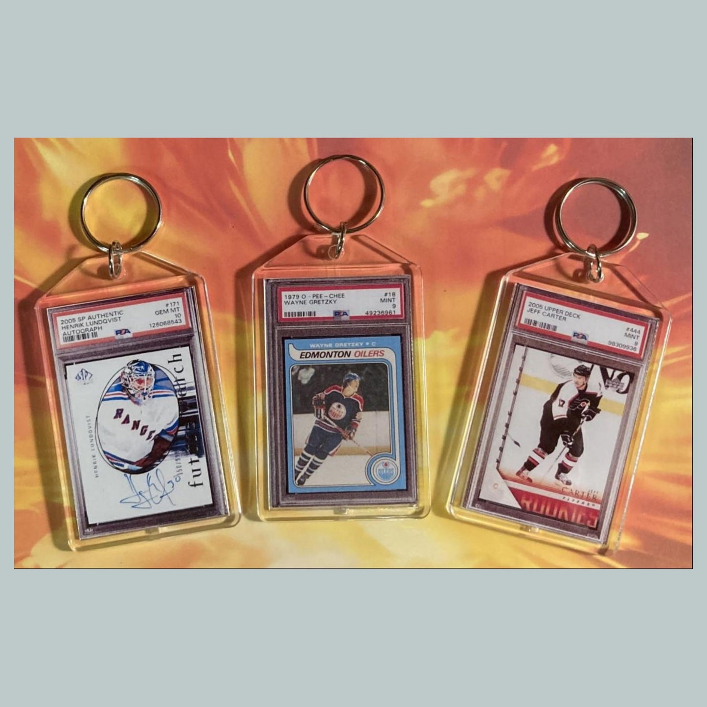 0704B Henrik Lundqvist/Gretzky/Carter Custom Hand Made Keychains Bundle