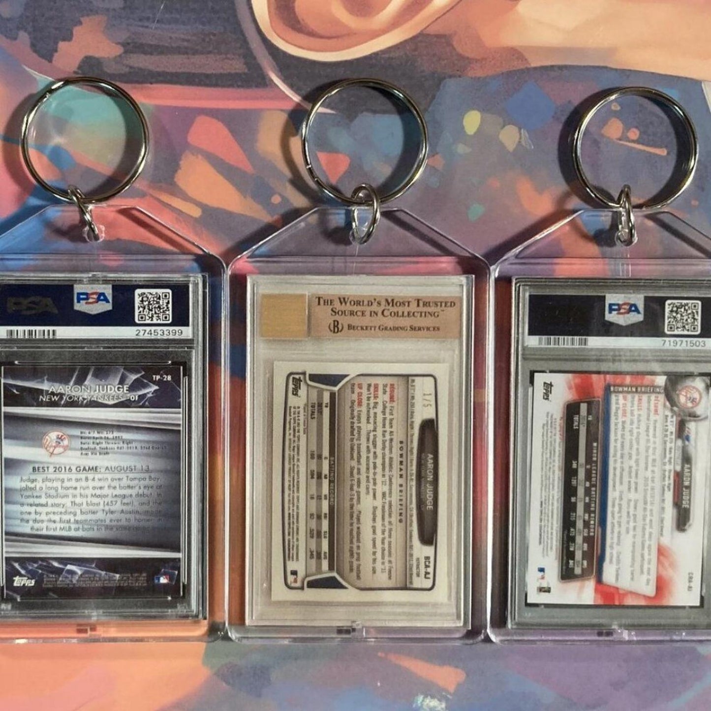 0184B Aaron Judge - 3 Pack Bundle-All SuperFractors Custom Novelty Keychains