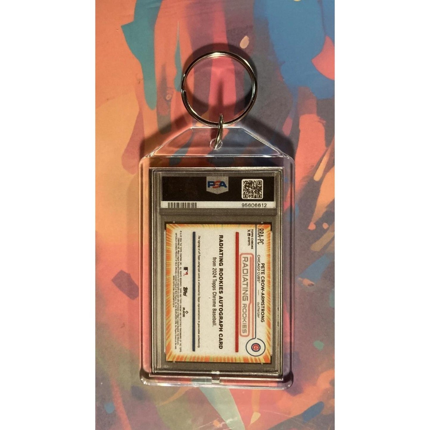 0071 Pete Crow-Armstrong 2024 Topps Radiating Rookie Auto SuperFractor Keychain