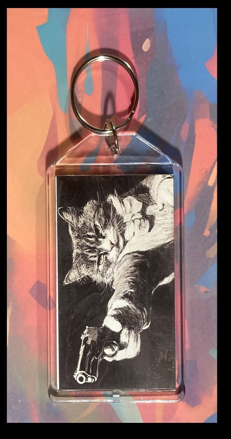3277 Dirty Kitty Custom Hand Made Keychain - Makes A Great Gift KYC MSC