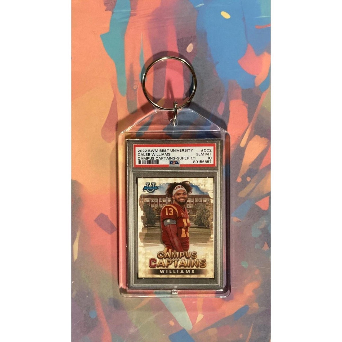 0111 Caleb Williams 2022 Bowman's Best University SuperFractor Novelty Keychain