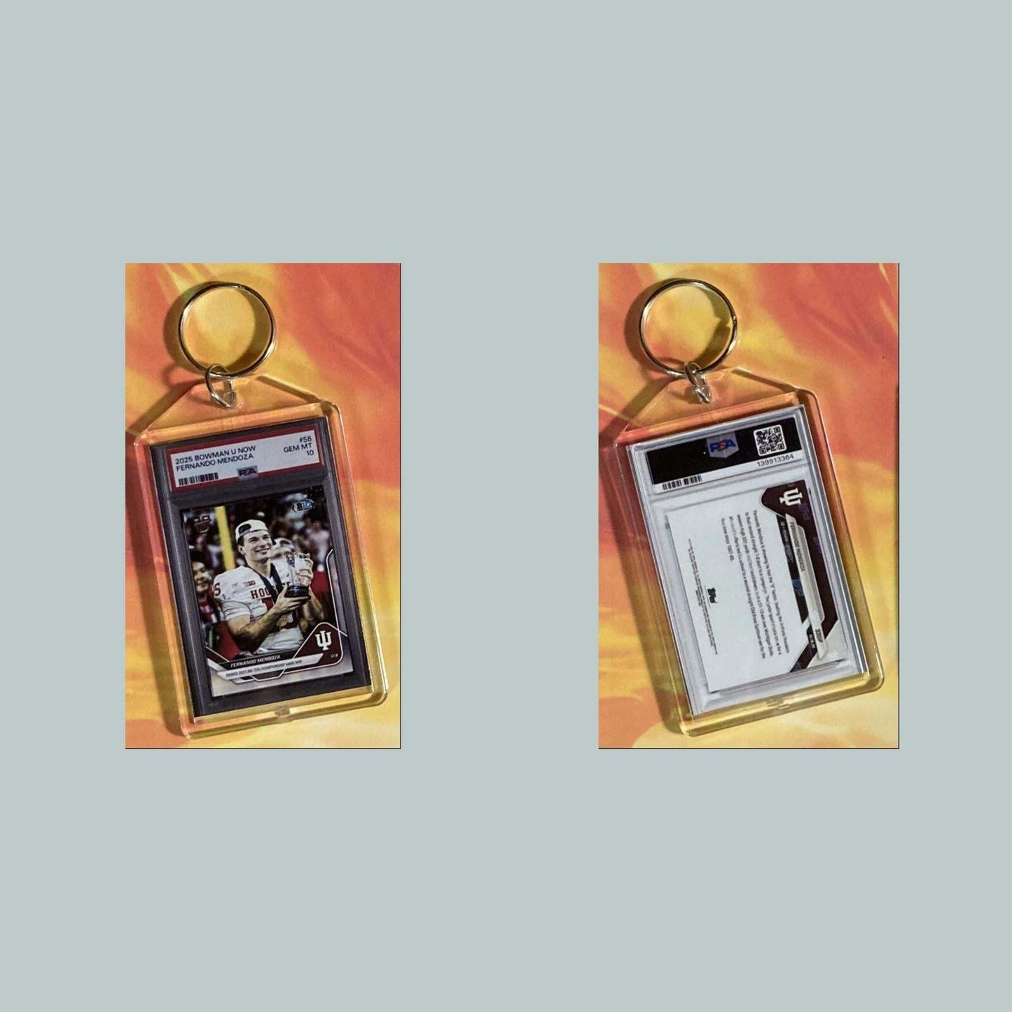 3727 Fernando Mendoza 2025 Bowman U Custom Hand Made Keychain FBL