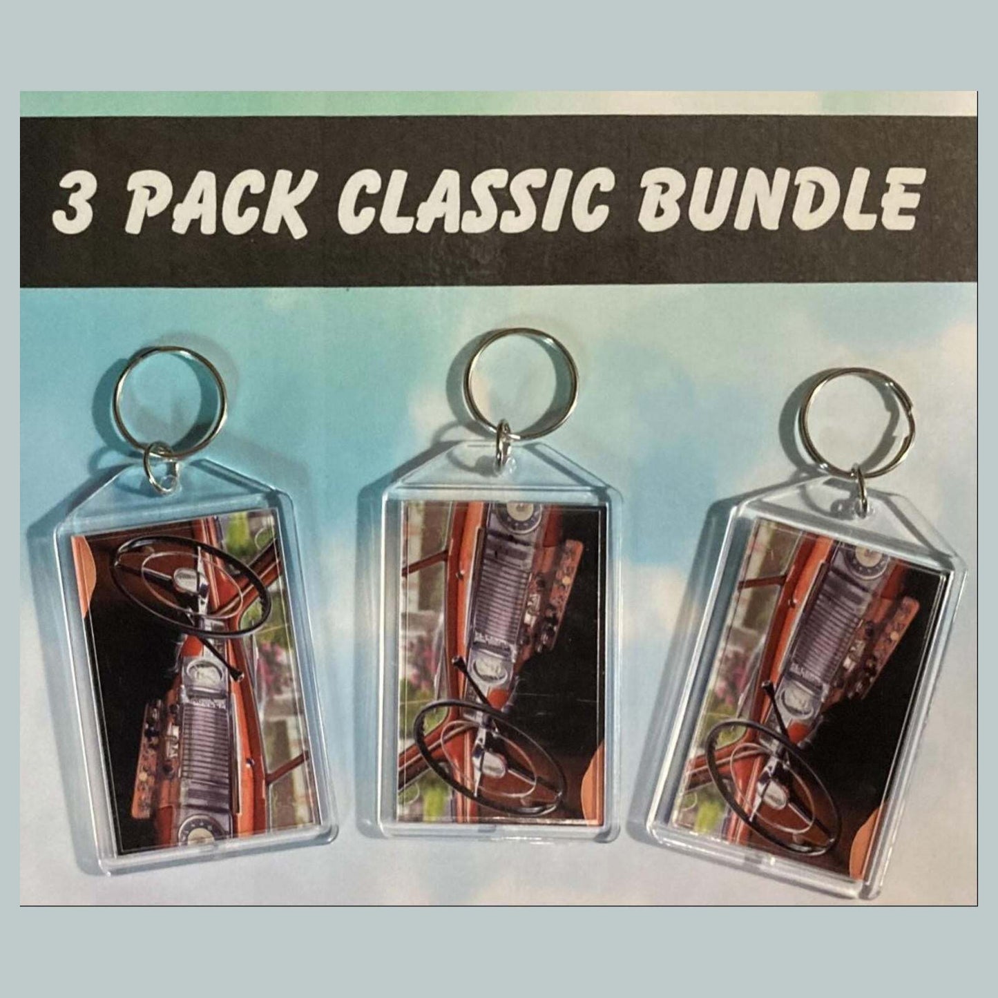 3567B Threefer Bundle 1946 Dodge D24 Club Coupe Acrylic Keychain | Vintage MSC KYC