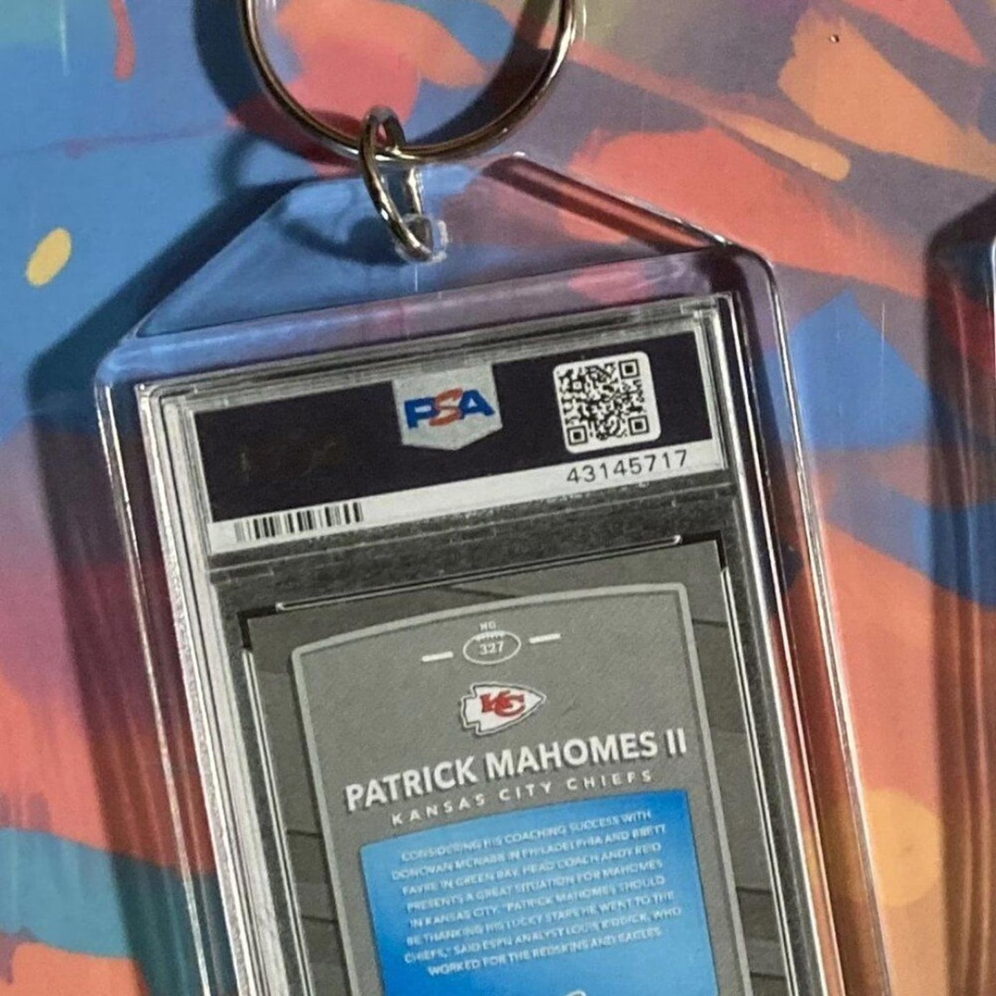 0288	Patrick Mahomes 2017 Panini Donruss Rated Rookie Custom Made Keychain