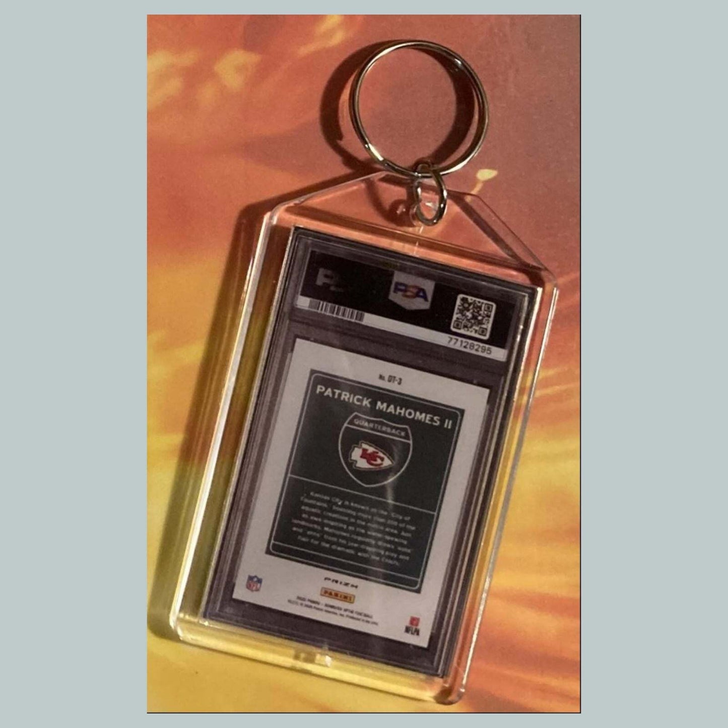 3600 Patrick Mahomes 2020 Panini Donruss Optic Downtown Custom Keychain FBL
