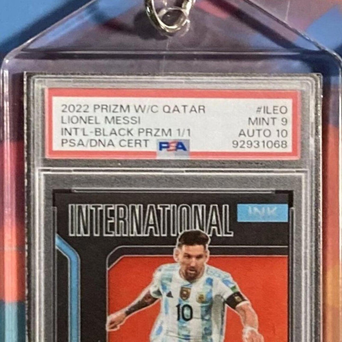 0211 Lionel Messi 2022 W/C Qatar Black Prizm Auto Custom Novelty Keychain