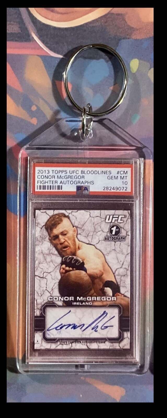 3095 Conor McGregor 2013 Topps UFC Bloodlines Auto Keychain KYC MSC