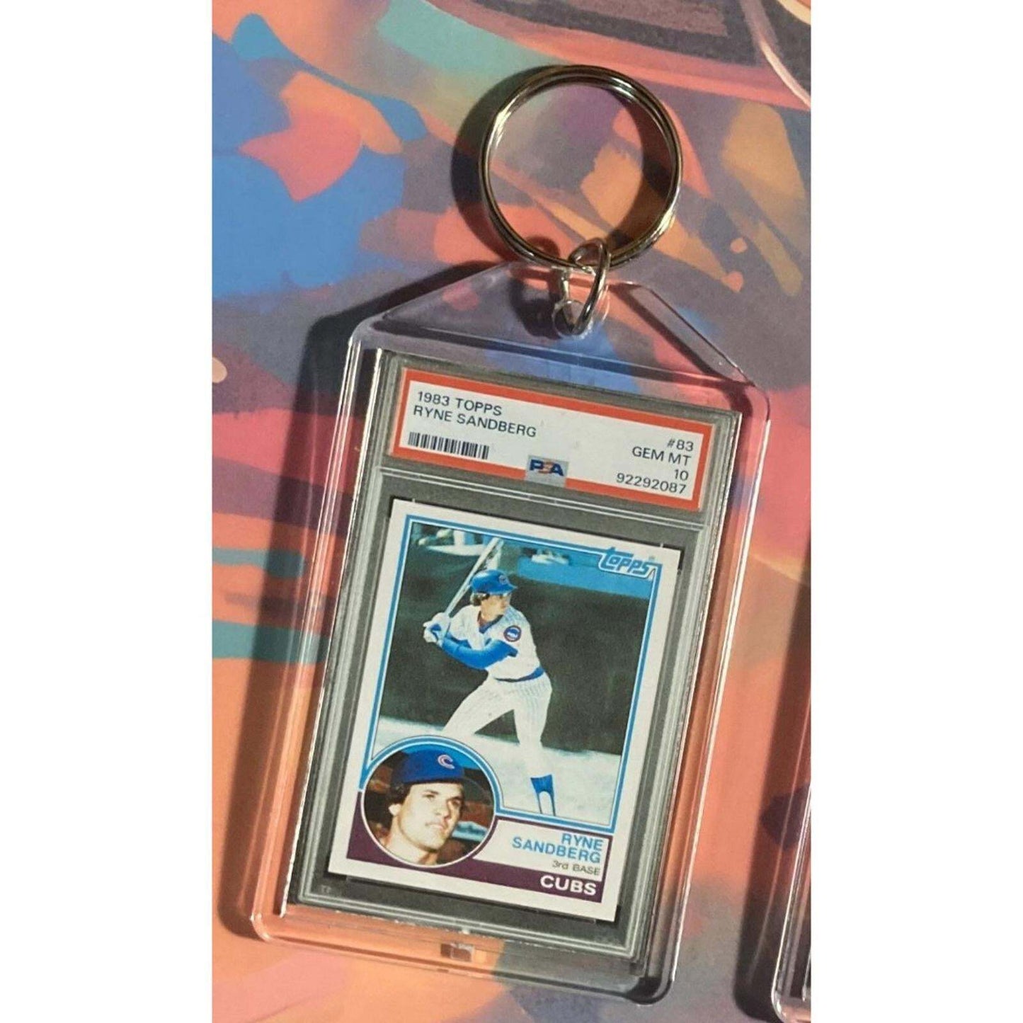3250 Ryne Sandberg 1983 Topps Rookie Custom Made Novelty Keychain A Great Gift BBL KYC