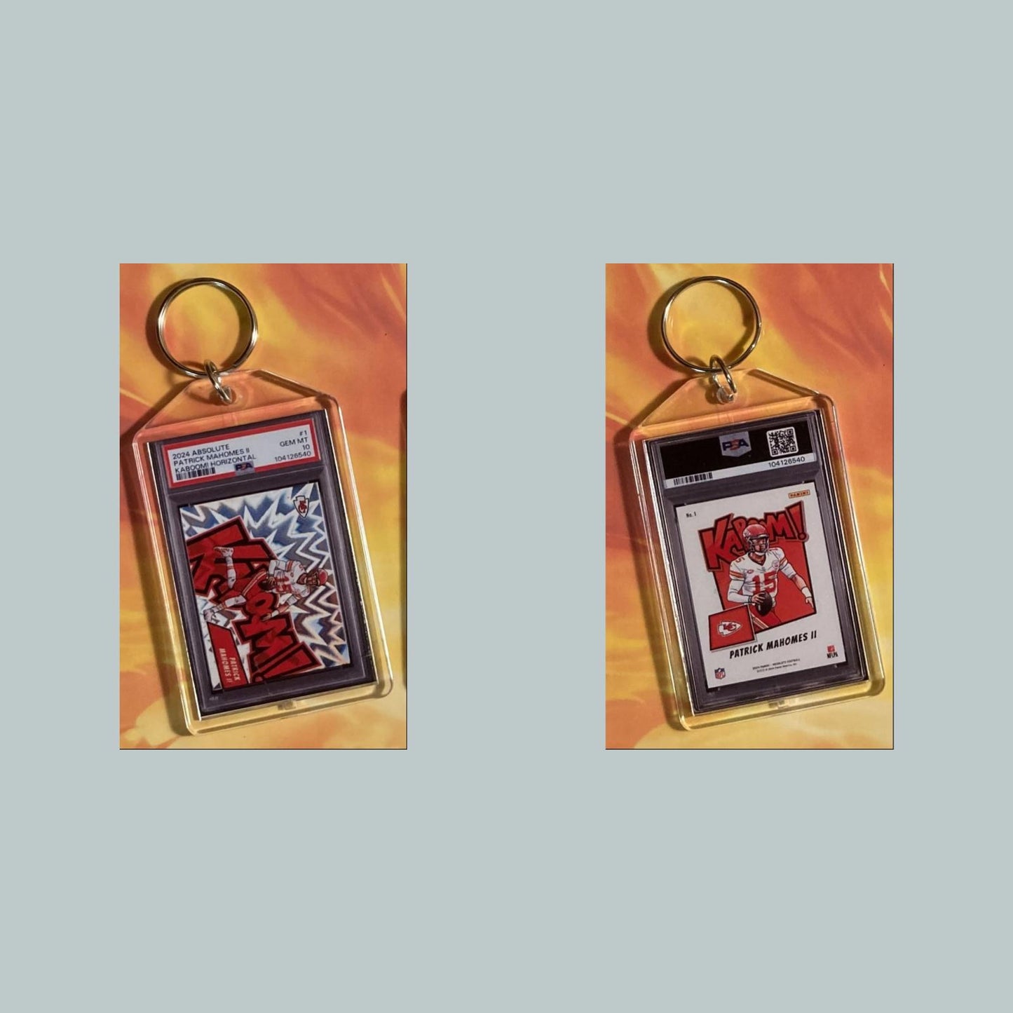 0663 Patrick Mahomes 2024 Panini Absolute Kaboom Custom Keychain