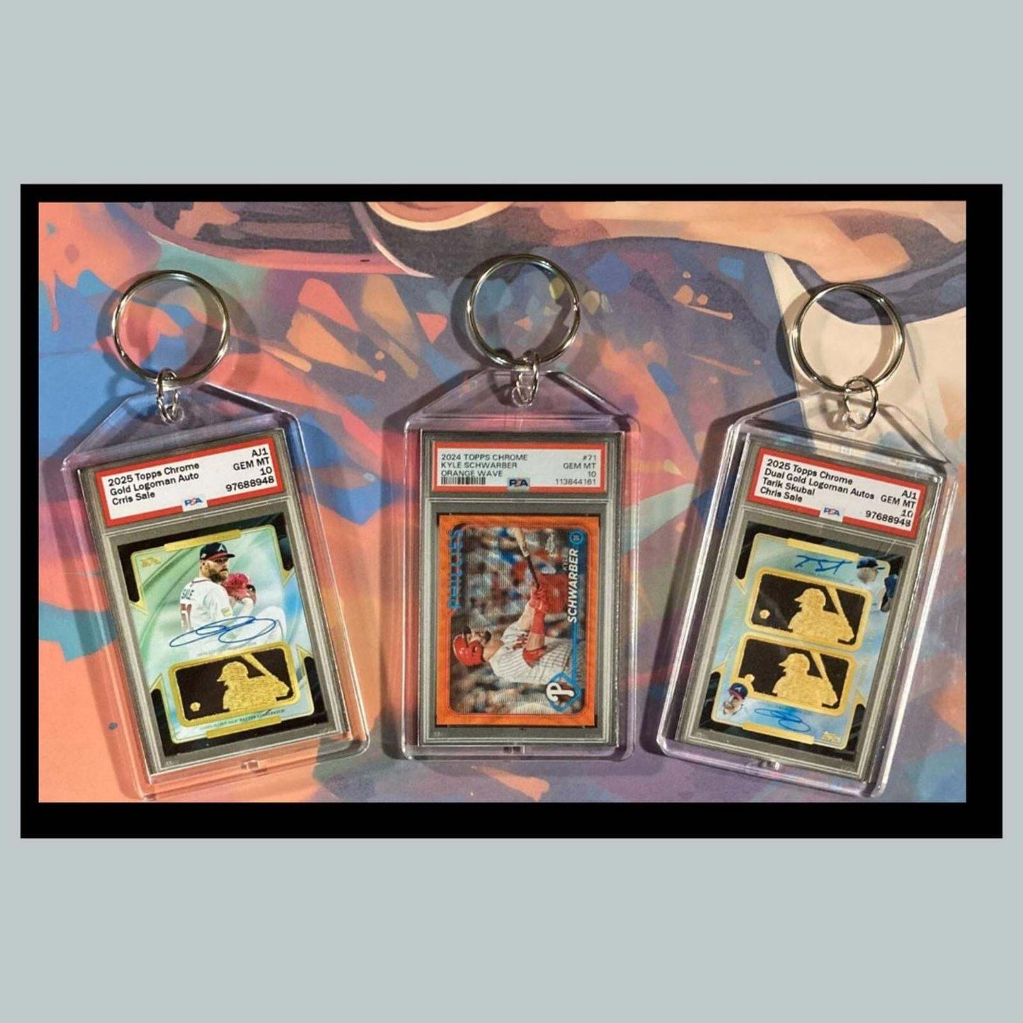 3381B Logoman/Kyle Schwarber 3 Pack Bundle - 3 Different Novelty Keychains BBL KYC