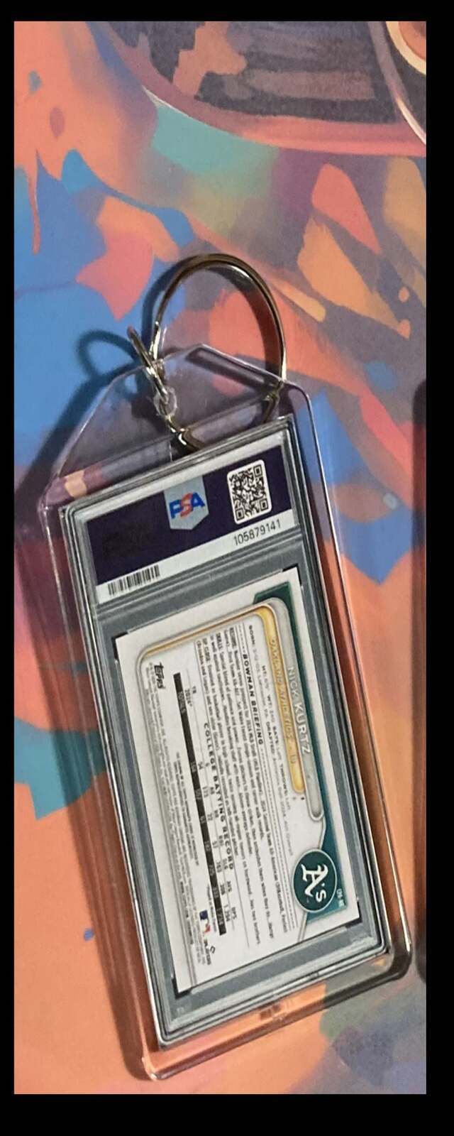 3230 Nick Kurtz 2024 Bowman Draft Chrome Red Auto-Custom Keychain - Great Gift BBL KYC