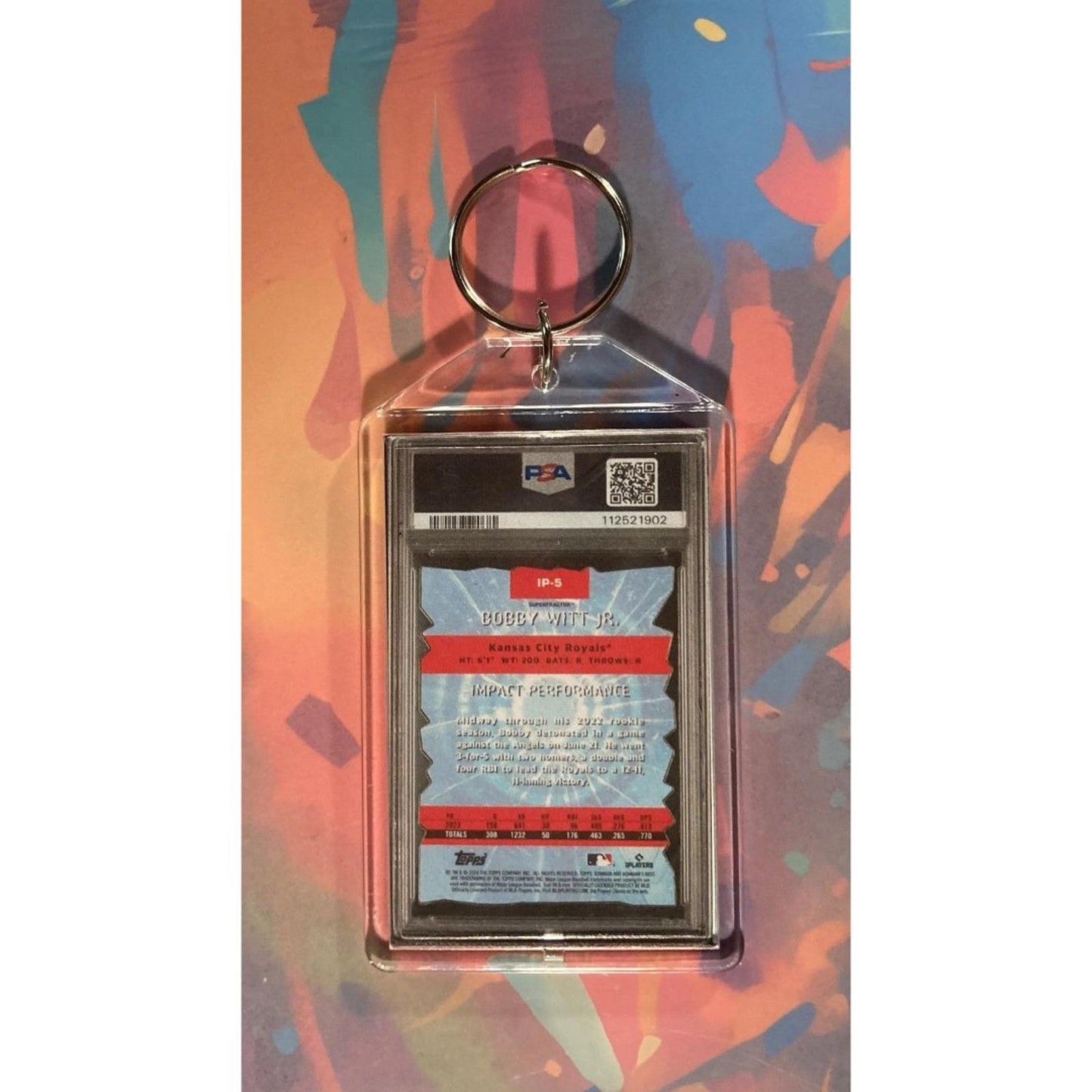 0080 Bobby Witt Jr 2024 Bowman's Best Impact SuperFractor Novelty Keychain-Gift