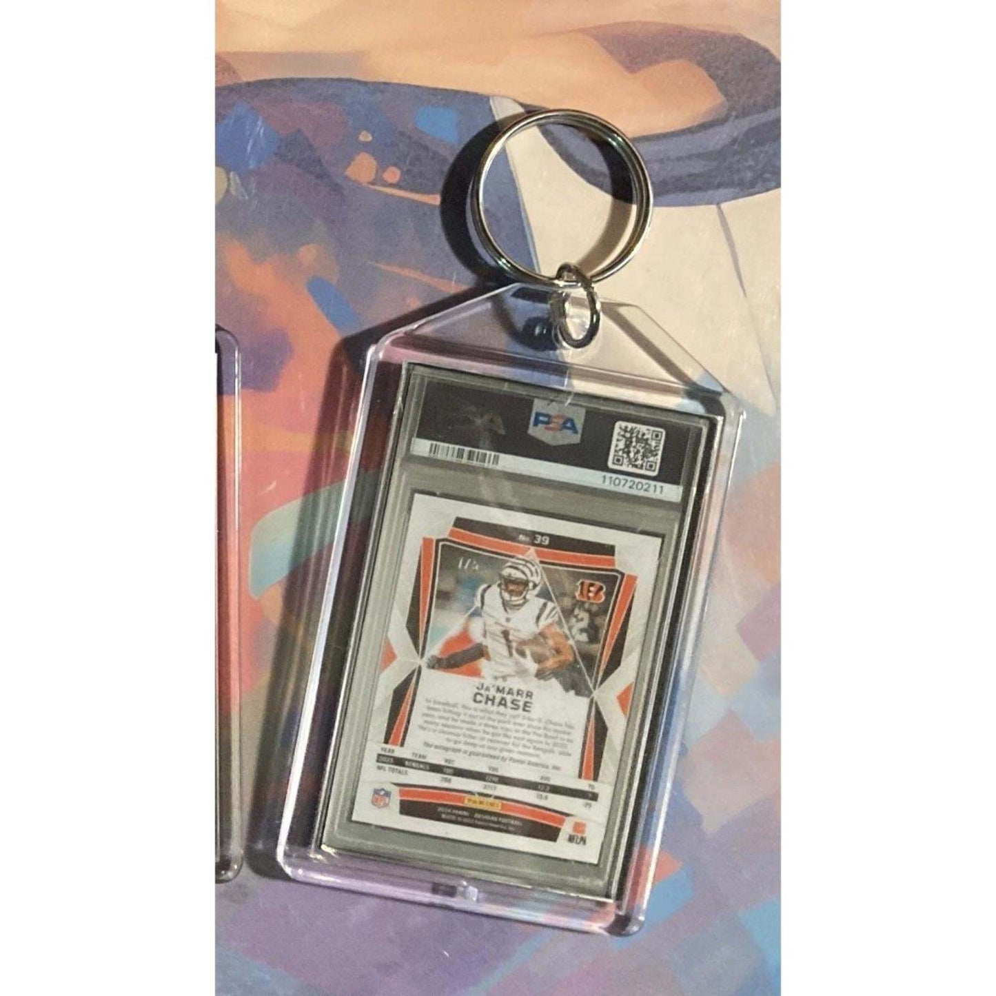 3270 Ja'Marr Chase 2024 Panini Obsidian Green Auto Custom Made Novelty Keychain FBL