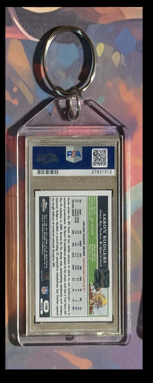 3252 Aaron Rodgers 2005 Topps Chrome Gold X-Fractor Auto Custom Made Keychain FBL