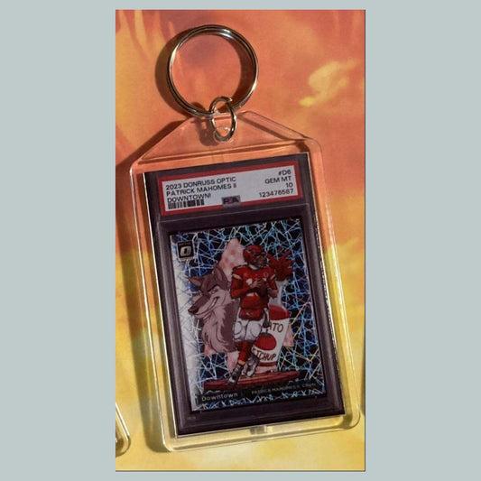 3603 Patrick Mahomes 2023 Panini Donruss Optic Downtown Custom Keychain FBL
