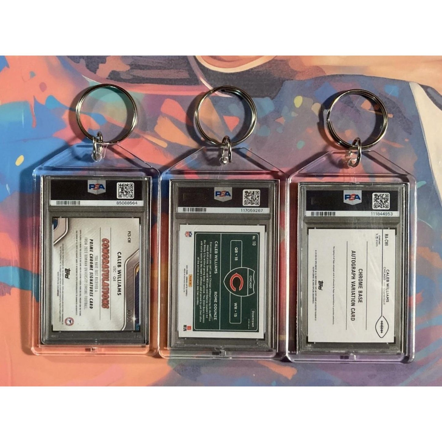 0192B Caleb Williams 3 Pack Bundle - 3 Different Custom Novelty Keychains -Gift