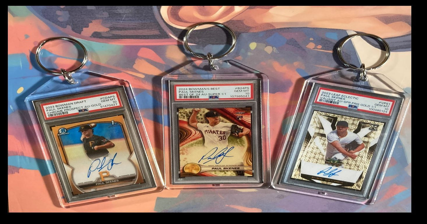 3142B Paul Skenes  3 Pack Bundle 3 Different Custom Novelty Keychains BBL KYC