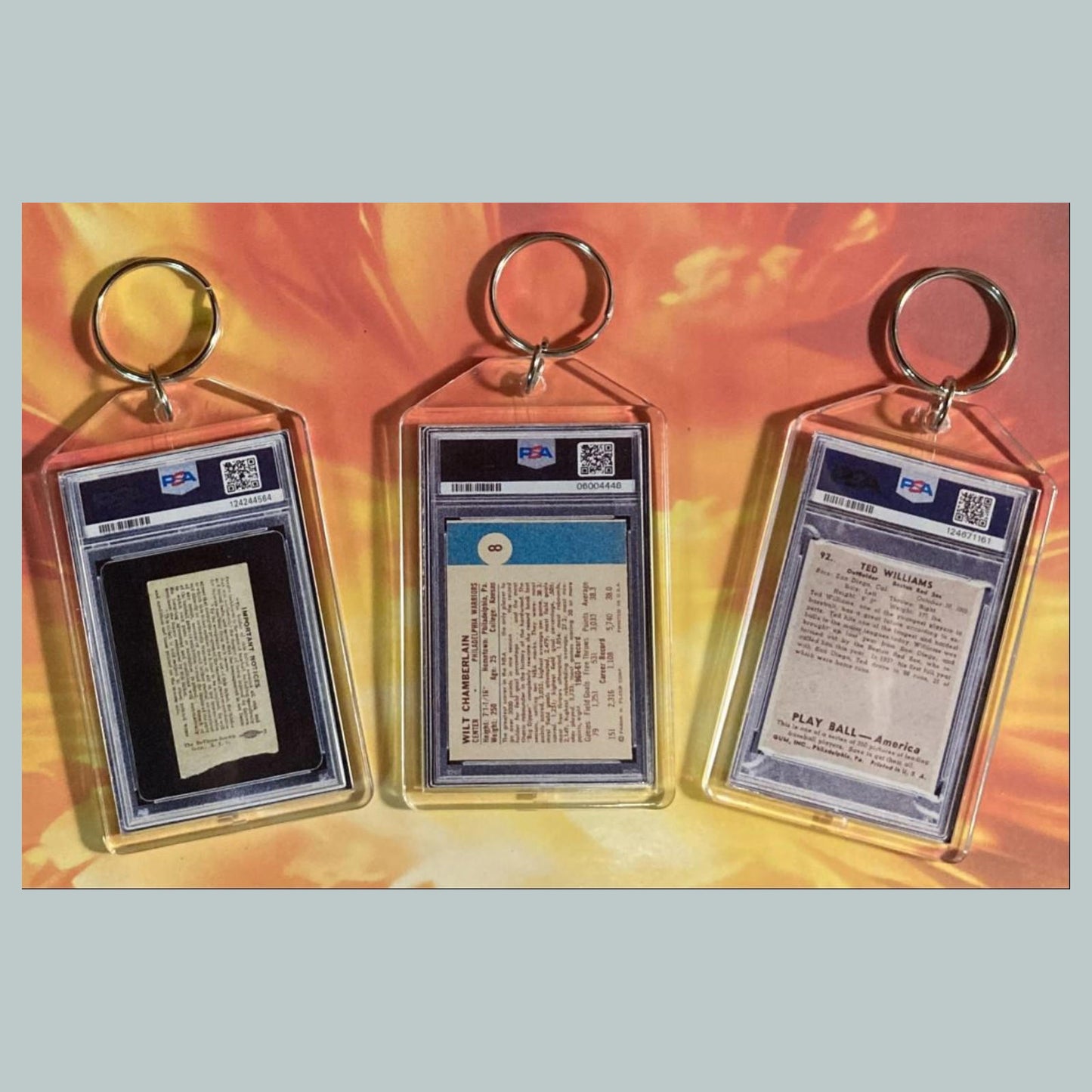 0706B Lou Gehrig/Chamberlain/Ted Williams 3 Pack Bundle Custom Made Keychains