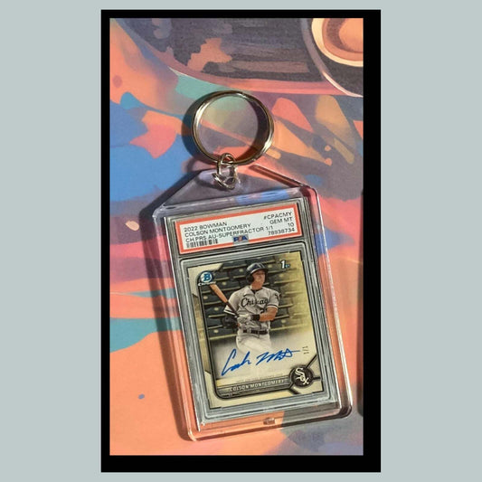 3507 Colson Montgomery 2022 Chrome SuperFractor Auto Custom Hand Made Keychain BBL KYC