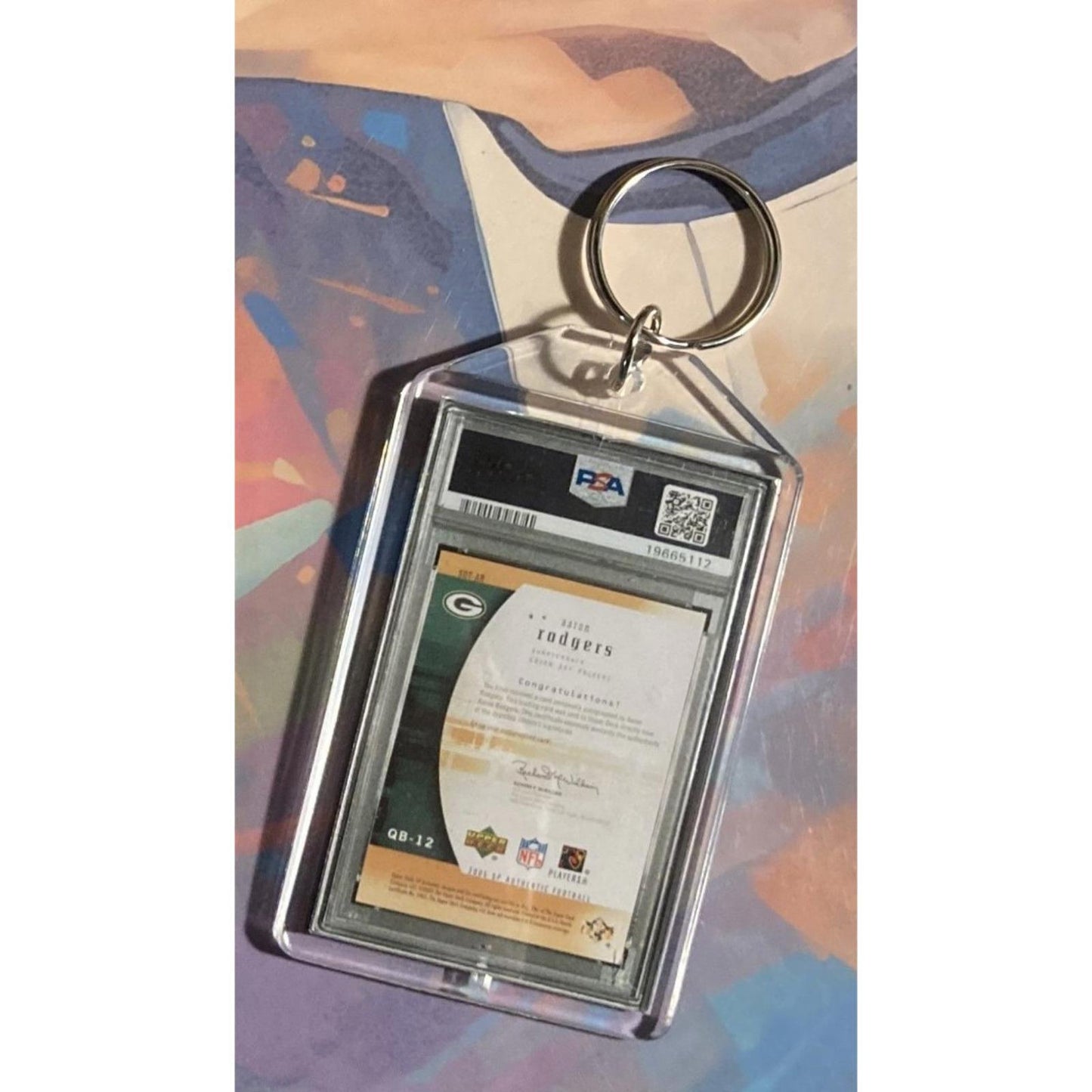 0297 Aaron Rodgers SP Authentic Sign Of The Times Gold Auto Novelty Keychain
