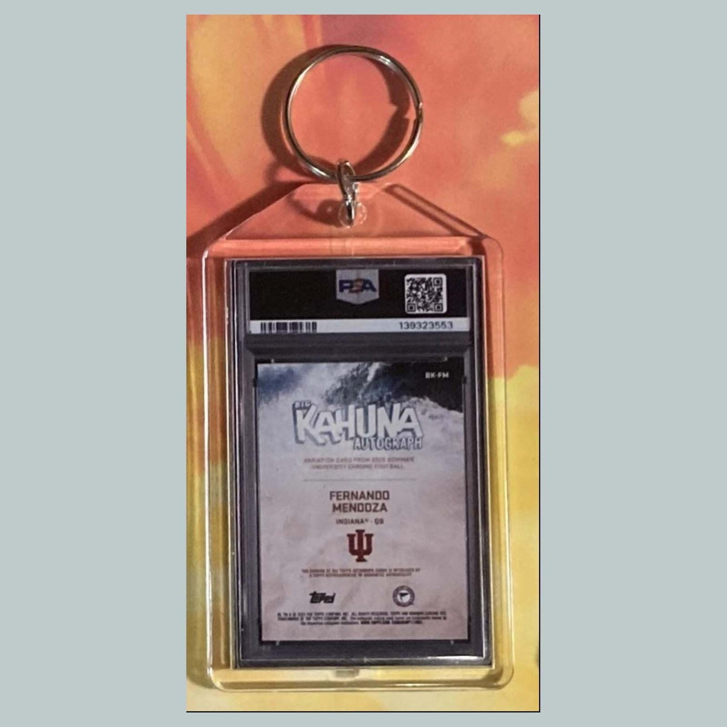 3732 Fernando Mendoza 2025 Bowman U Kahuna Auto Custom Hand Made Keychain FBL