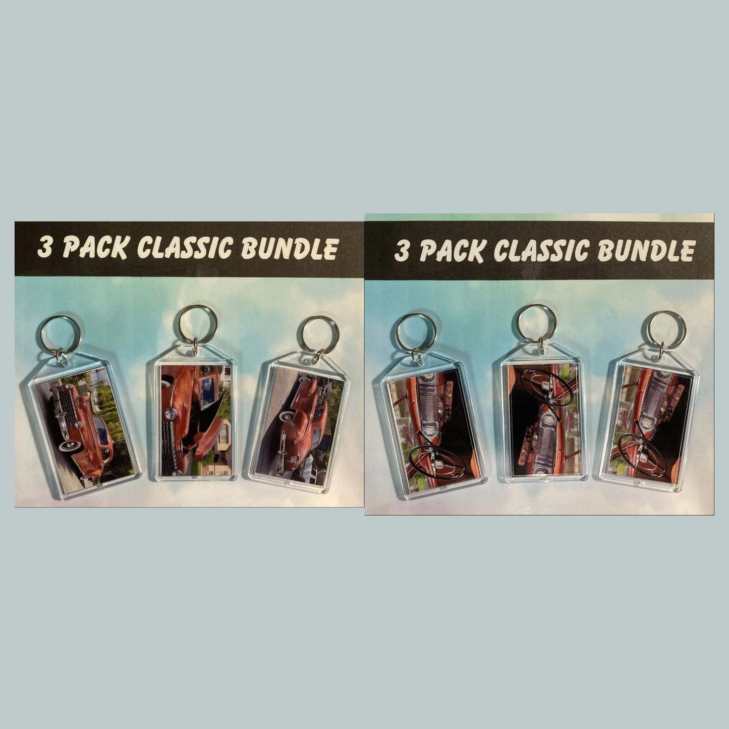 3568B Threefer Bundle 1946 Dodge D24 Club Coupe Acrylic Keychain MSC KYC