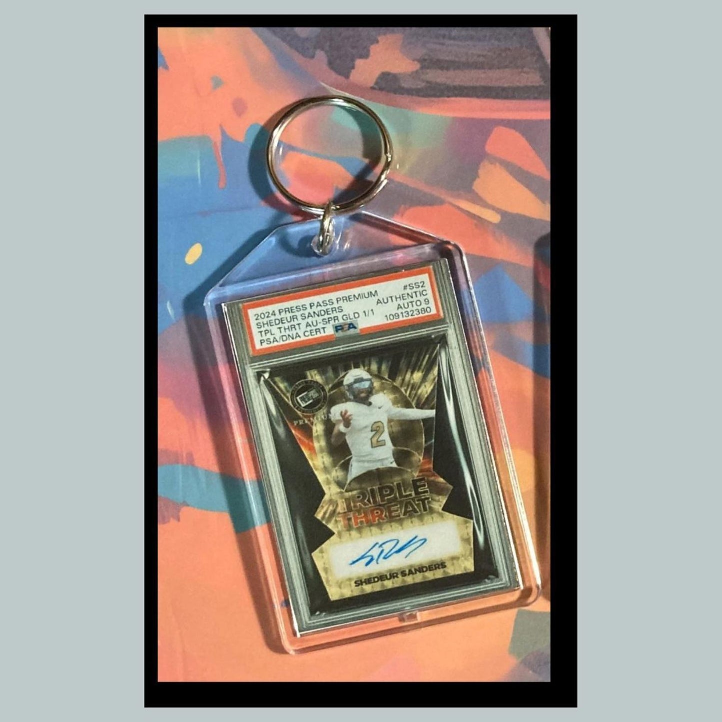 0464 Shedeur Sanders 2024 Press Pass Premium Gold Auto Custom Novelty Keychain