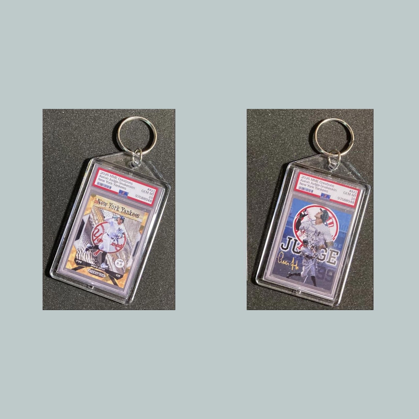 0836 egduJ noraA Gold Snakeskin Mockup Custom Hand Made Keychain