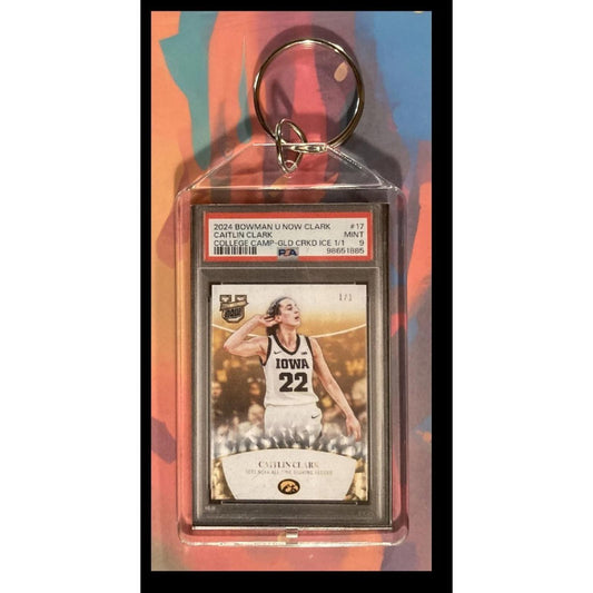 0018 Caitlin Clark 2024 Bowman U Cracked Ice Custom Made Keychain