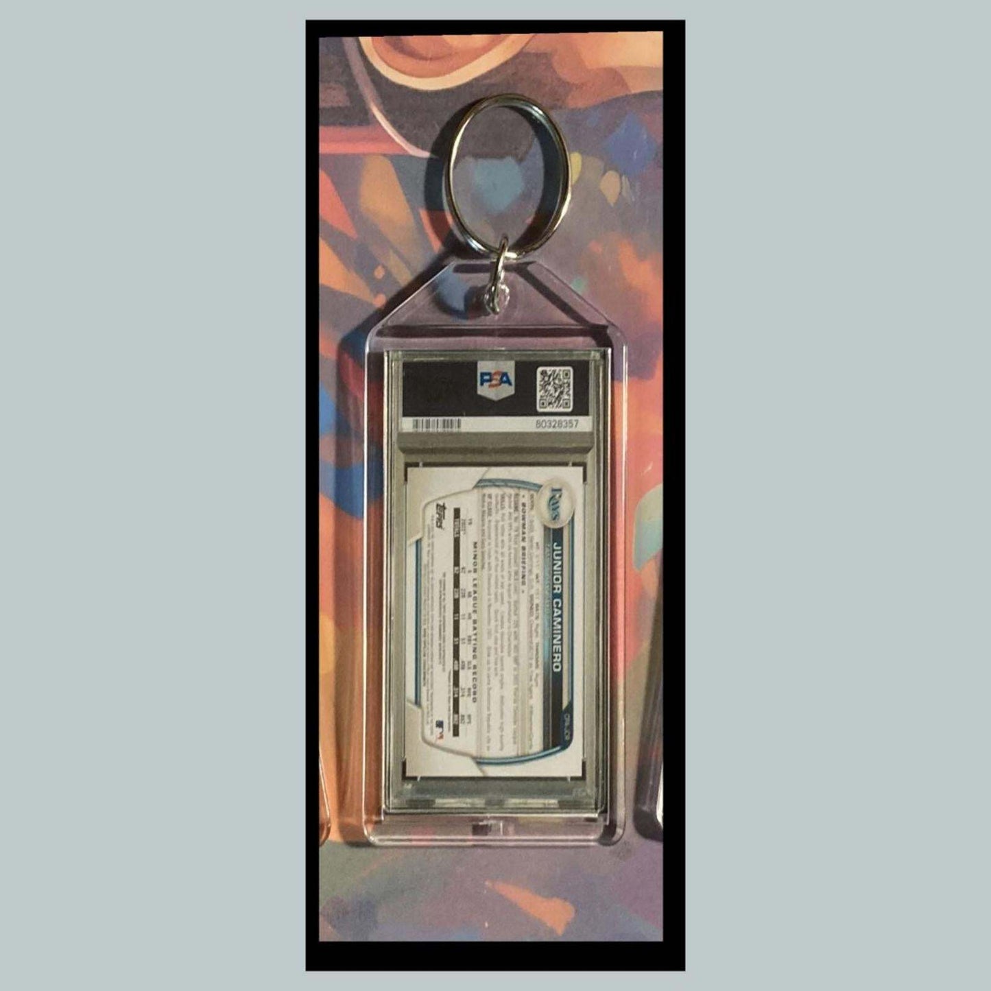 3431 Junior Caminero 2024 Chrome Red Lava Auto Custom Novelty Keychain- Gift BBL KYC