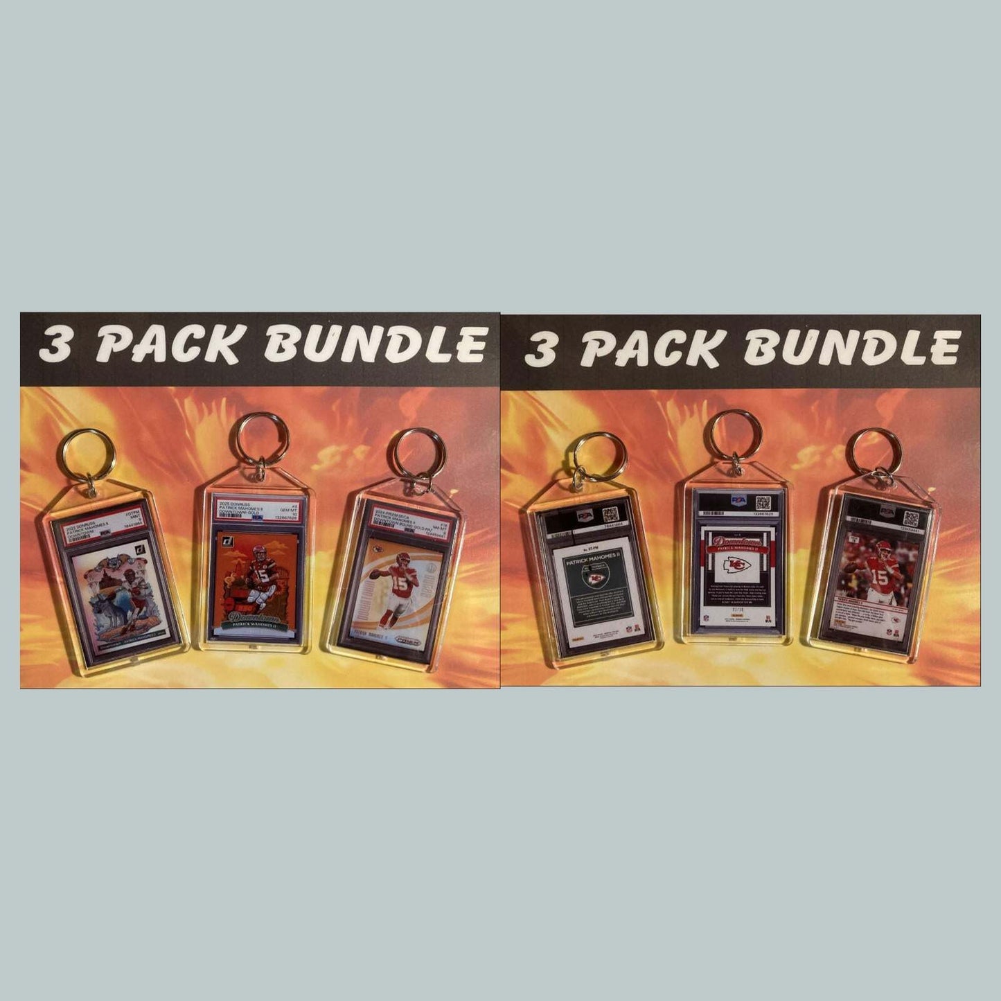 3610B Patrick Mahomes Downtown 3 Pack Bundle Custom Hand Made Keychains FBL