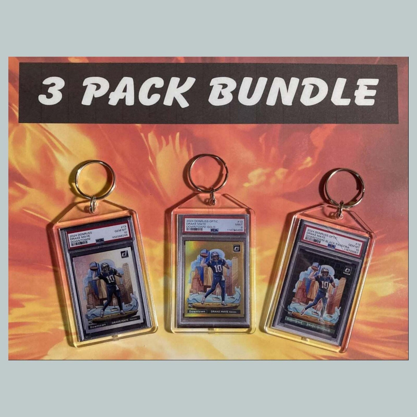 3714B Drake Maye Custom Hand Made Novelty Keychains Bundle - Makes A Great Gift FBL