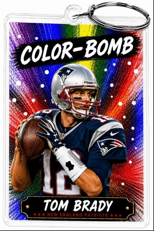 3879 Tom Brady  Keychain | Color-Bomb | Custom  Photo Keychain No Nameplate FBL