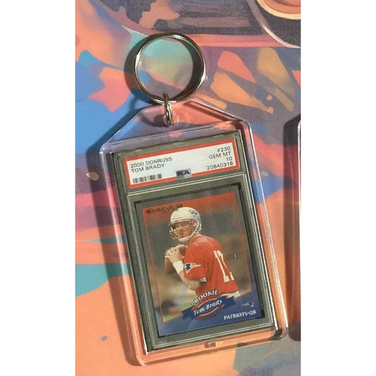 3153 Tom Brady 2000 Donruss Rookie Custom Hand Made Novelty Keychain -Great Gift FBL