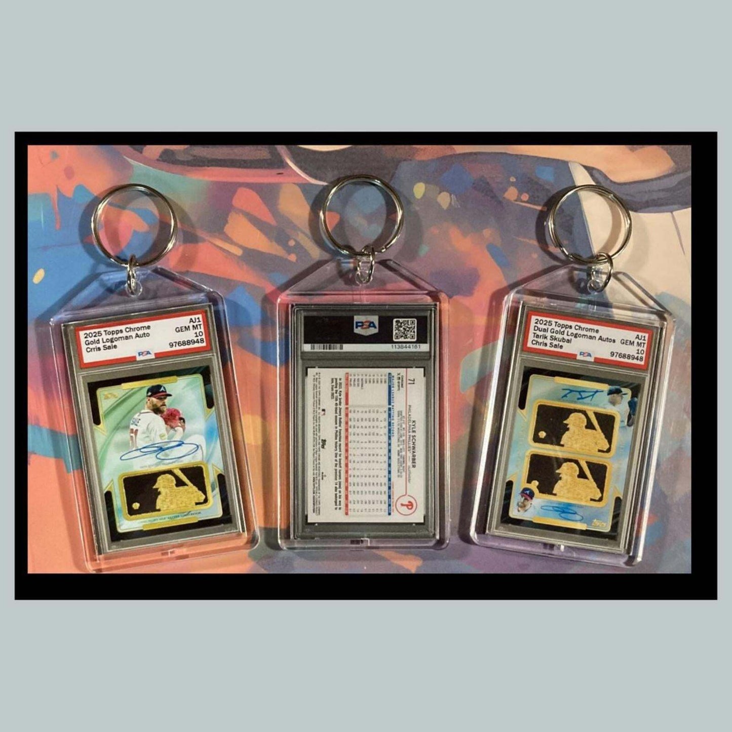 3381B Logoman/Kyle Schwarber 3 Pack Bundle - 3 Different Novelty Keychains BBL KYC
