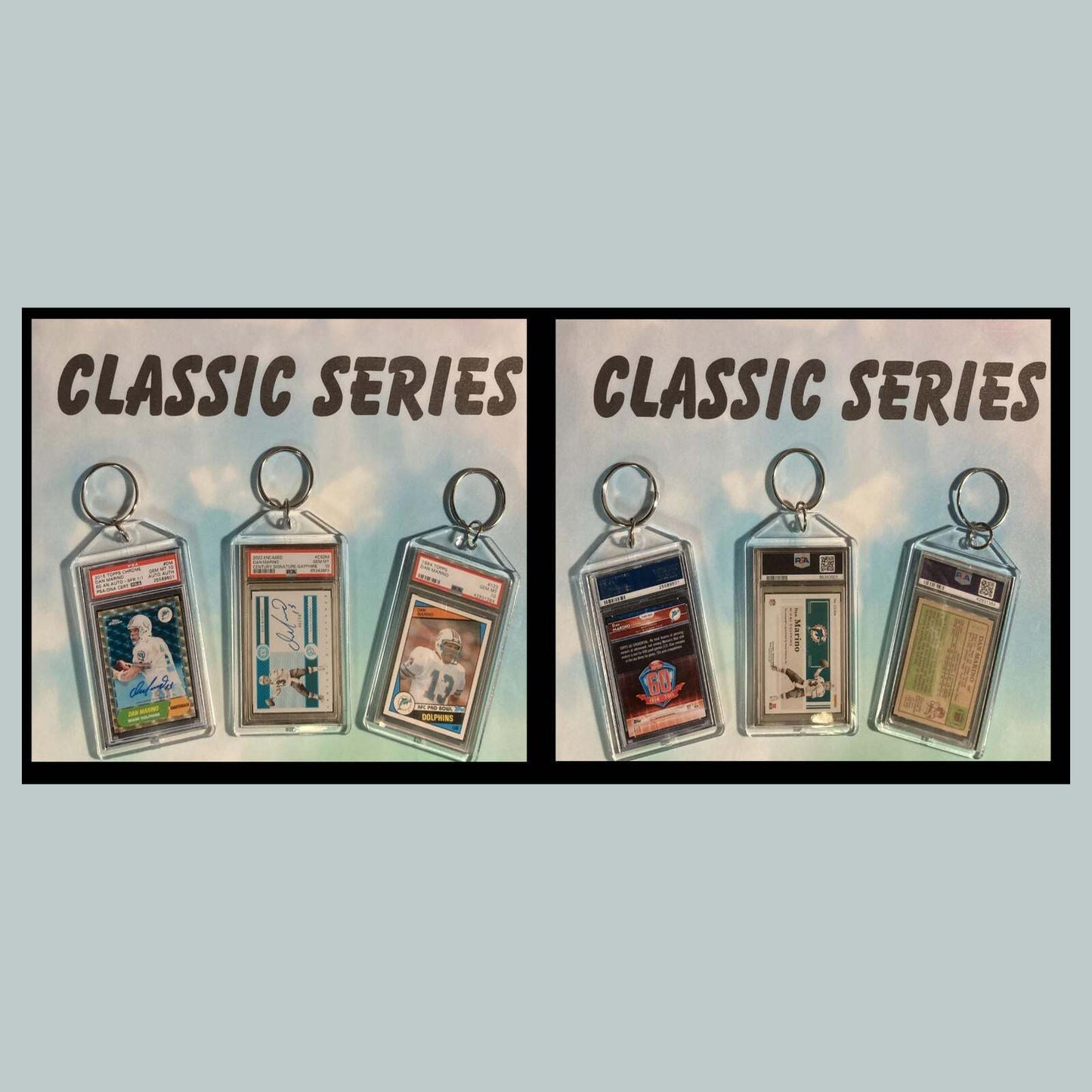 3462B Dan Marino 3 Pack Classic Bundle - 3 Different Custom Novelty Keychains FBL