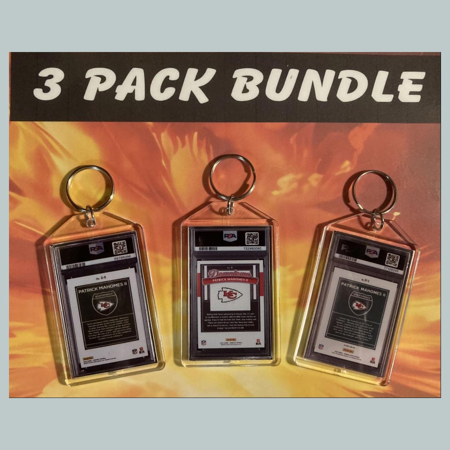 0652B Patrick Mahomes Downtown 3 Pack Bundle Custom Hand Made Keychains