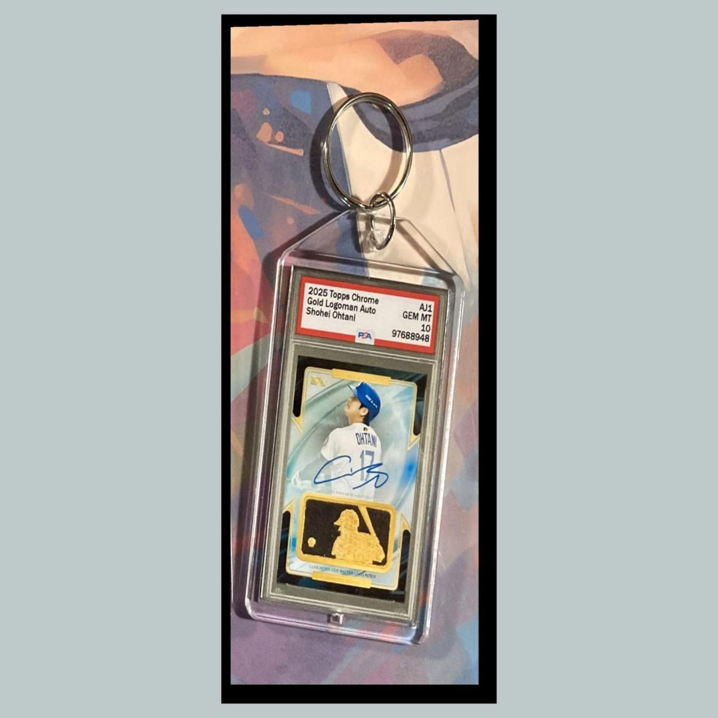 0411 Shohei Ohtani 2025 Chrome Gold Logoman Auto Custom Made Novelty Keychain