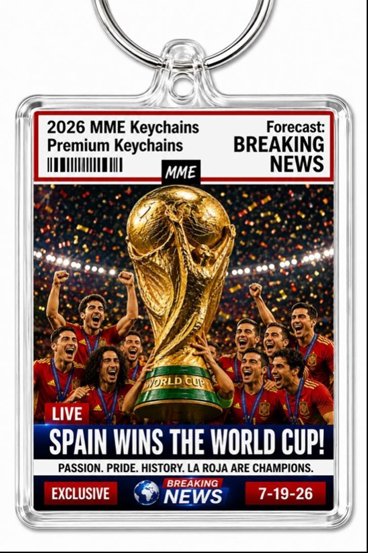 3966 Spain Wins The World Cup Keychain Breaking News! Alt 4 Handmade Keychain MSC KYC