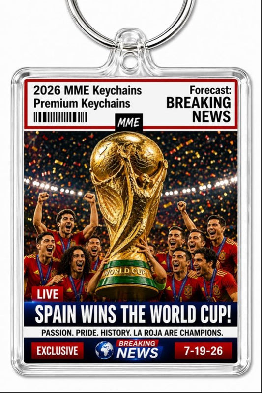 3966 Spain Wins The World Cup Keychain Breaking News! Alt 4 Handmade Keychain MSC KYC