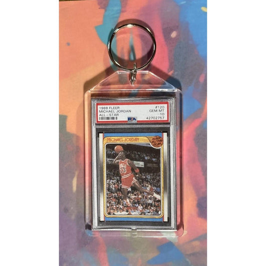 0046 Michael Jordan 1988 Fleer All-Star Custom Made Novelty Keychain-Great Gift