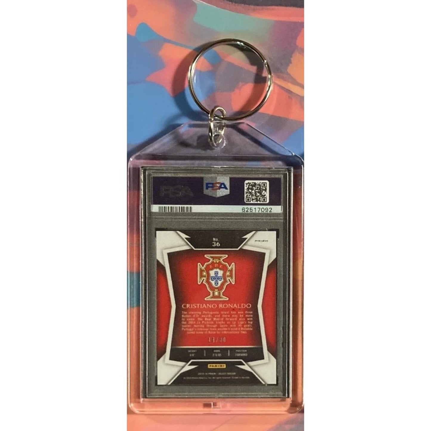 0137 Cristiano Ronaldo 2015 Panini Select Jersey Tie-Dye Prizm Novelty Keychain