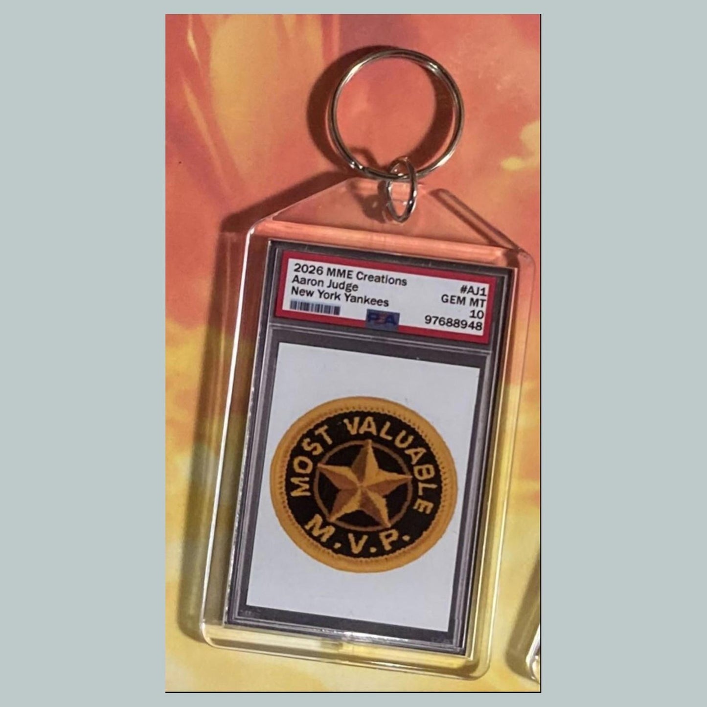 3758 Aaron	Judge Green Shimmer Custom Hand Made Keychain Makes A Great Gift BBL KYC