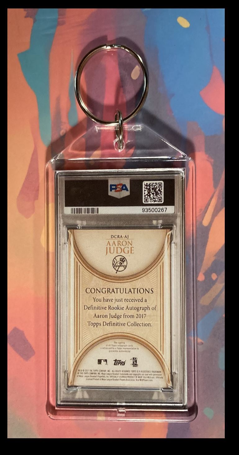 01  Aaron Judge 2017 Topps Definitive Rookie Auto Custom Keychain Great Gift BBL KYC