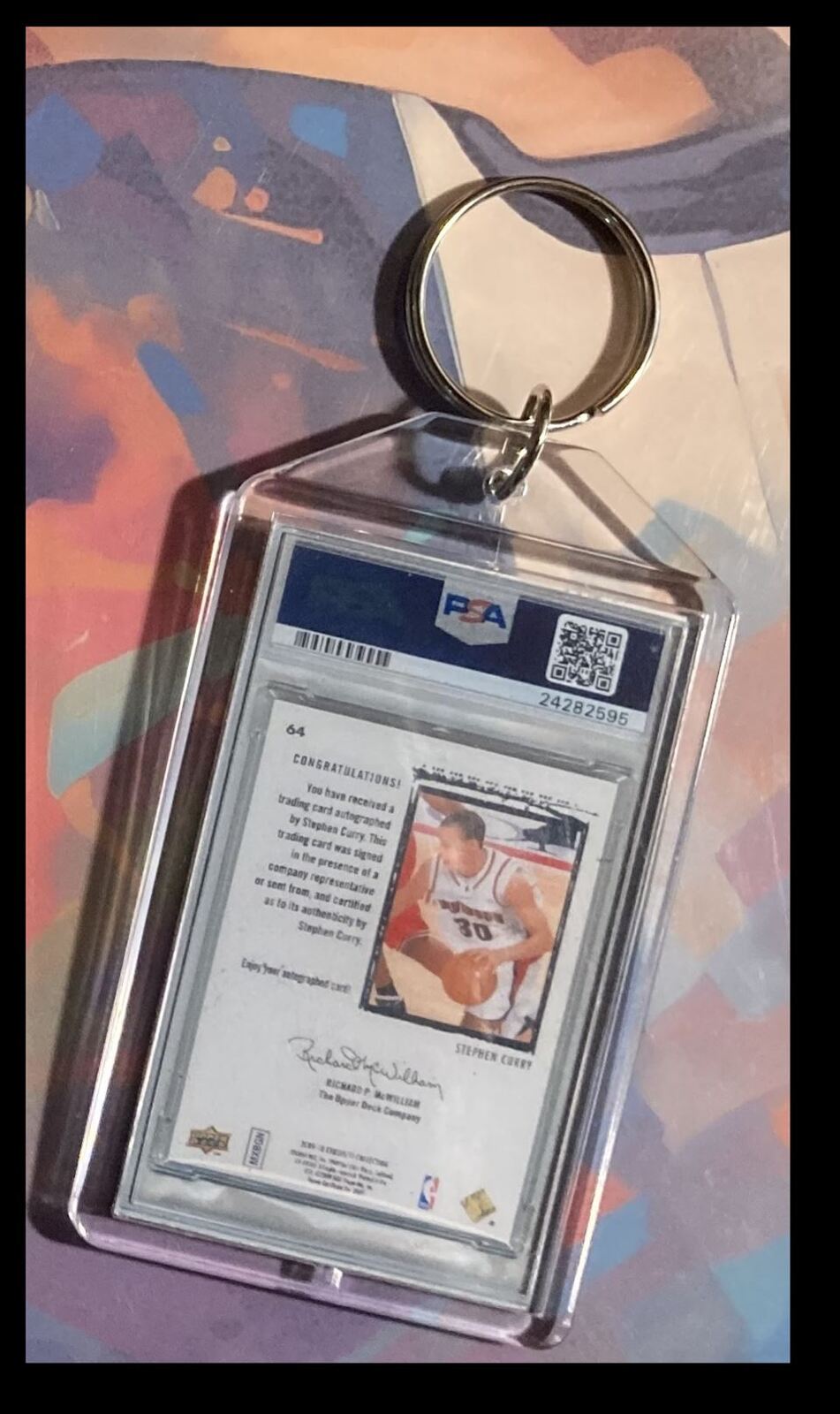 2978 Stephen Curry 2009 UD Exquisite Collection Custom Made Keychain BKL KYC