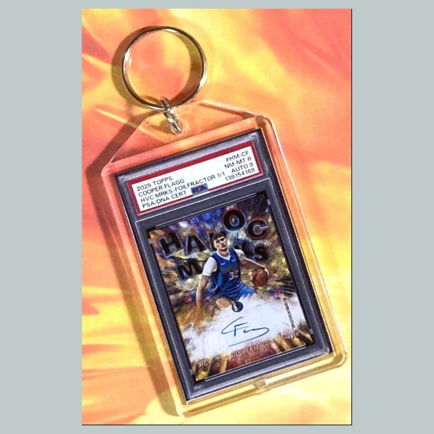 3692 Cooper Flagg 2025 Topps Foilfractor Custom Hand Made Keychain BKL KYC