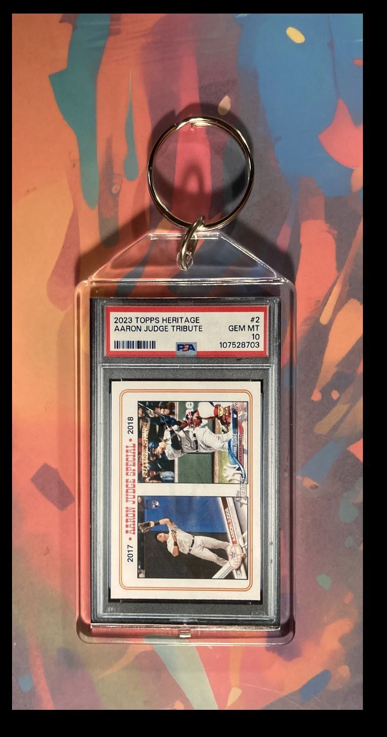 3020 Aaron Judge 2023 Topps Tribute Custom Keychain - A Great Gift BBL KYC