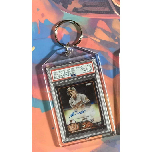 3186 Gunnar Henderson 2023 Topps Black Chrome Up Auto Custom Novelty Keychain BBL KYC