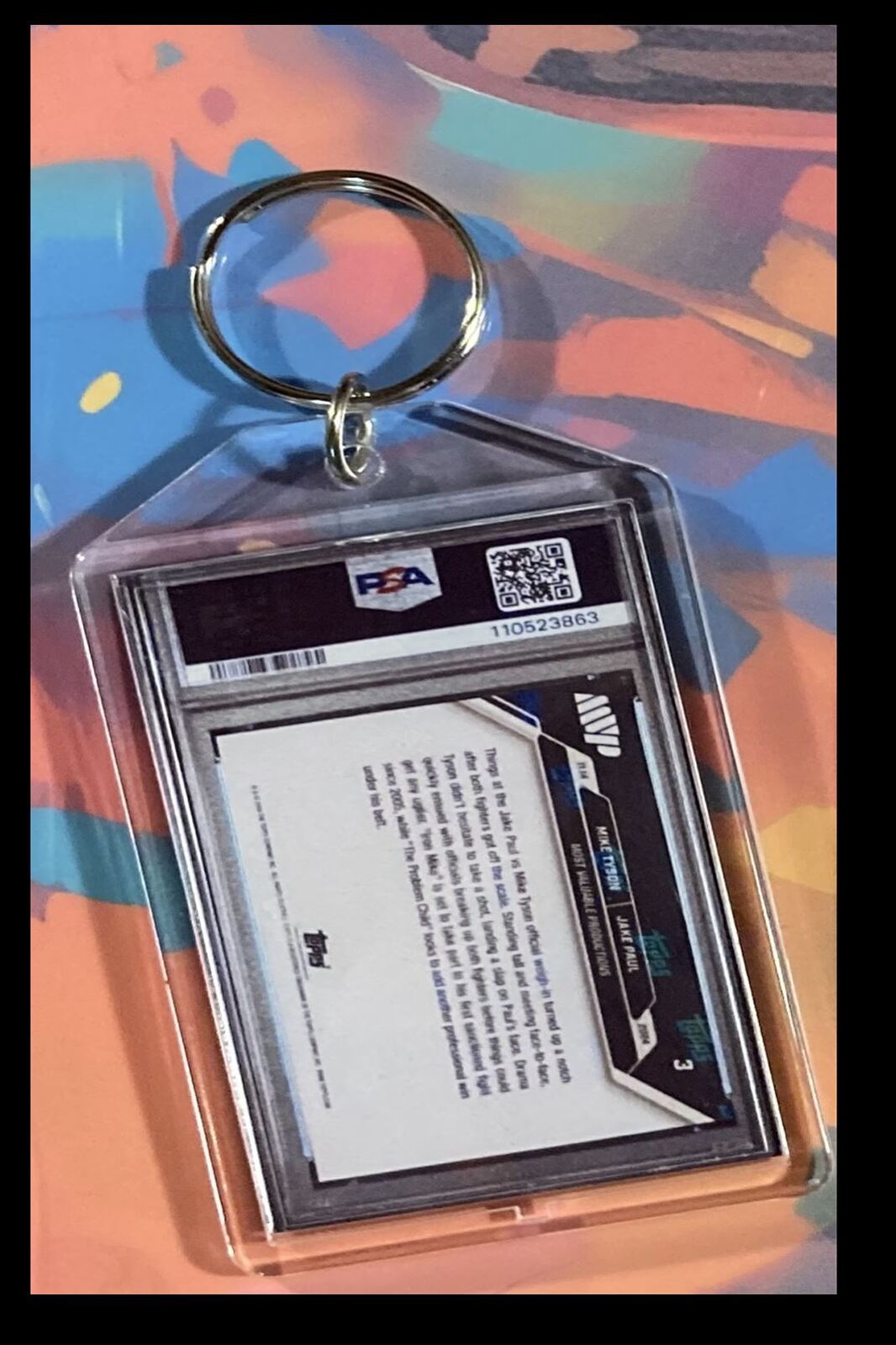 3103 Jake Paul/Mike Tyson 2024 Topps Now Boxing Blue Keychain KYC MSC