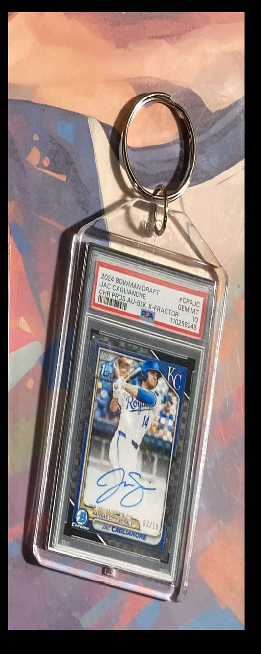 3207 Jac Caglianone 2024 Bowman Draft X-Fractor Auto Keychain BBL KYC